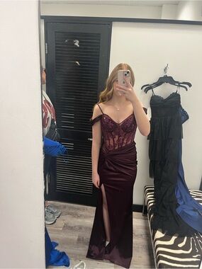 open lace back dress Navy Blue Sequin Mermaid Prom Dresses Spaghetti Strap V-Neck Lace Applique 24097 Custom Colors / US6 main image 0